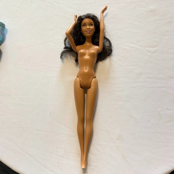 Mattel Black Hair Barbie Doll with Sleeveless Top and Mini Skirt Set - Picture 3 of 11